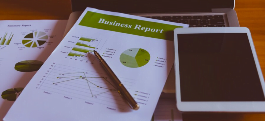 Financial reports ona table for Business Financial Consultant's review